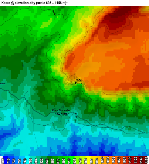 Kesra elevation map