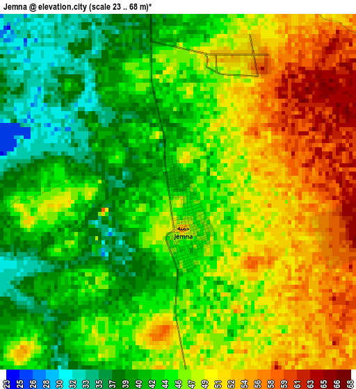 Jemna elevation map