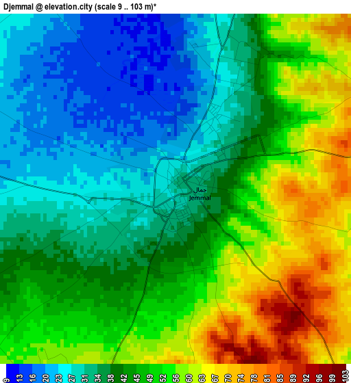 Djemmal elevation map