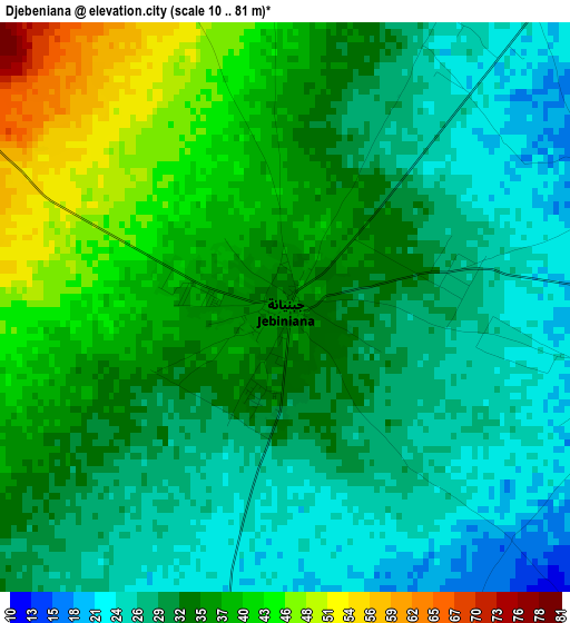 Djebeniana elevation map