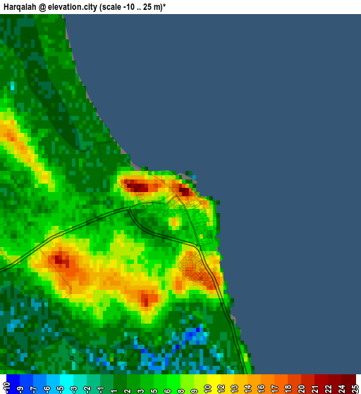 Harqalah elevation map