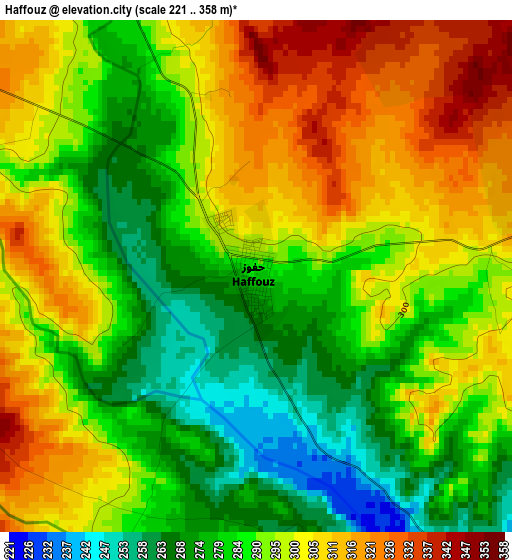 Haffouz elevation map