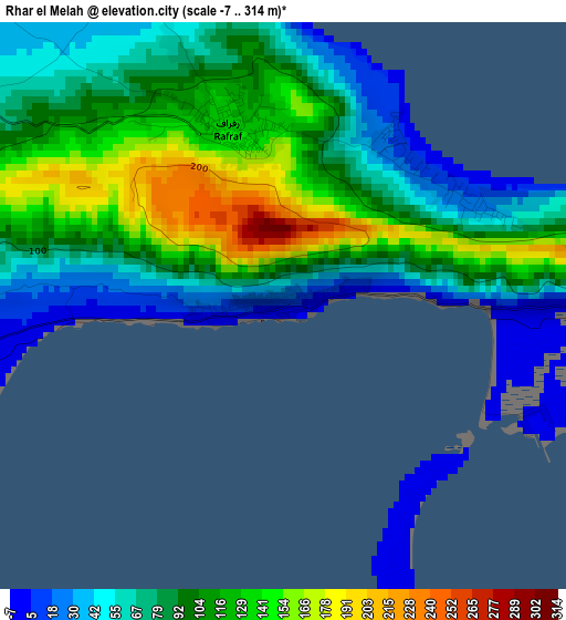 Rhar el Melah elevation map