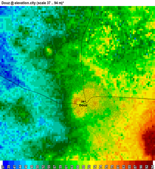 Douz elevation map