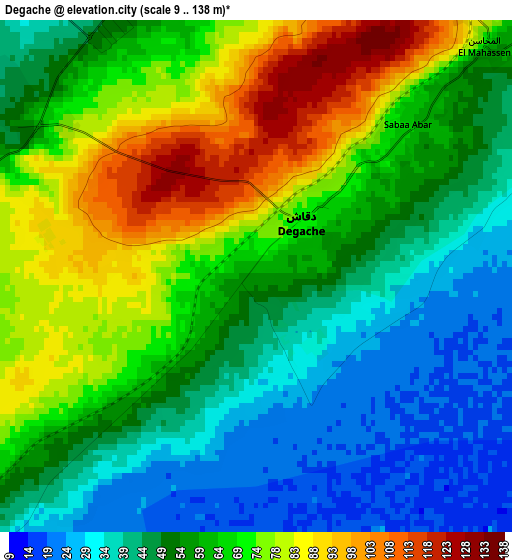 Degache elevation map