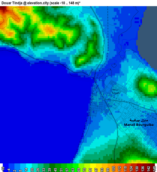 Douar Tindja elevation map