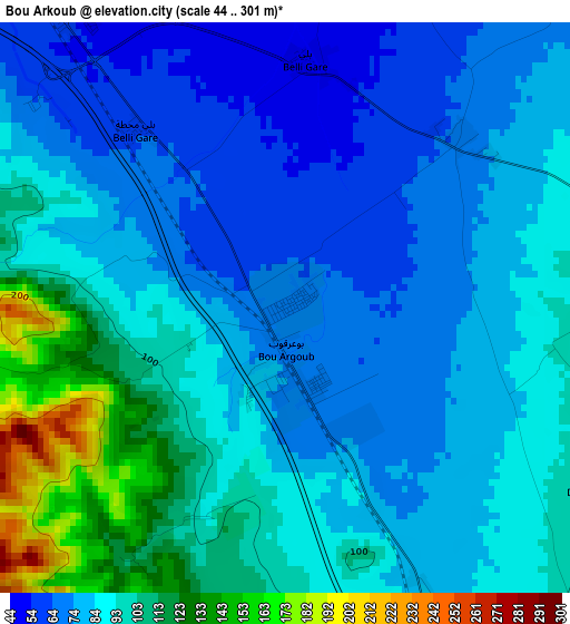 Bou Arkoub elevation map