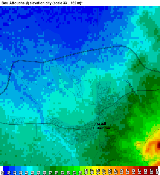 Bou Attouche elevation map