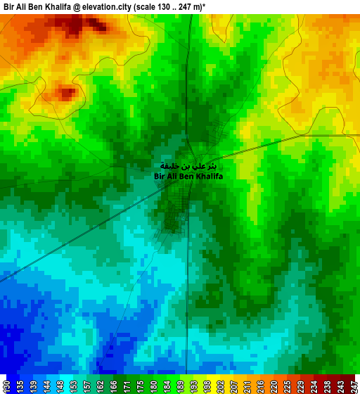 Bir Ali Ben Khalifa elevation map