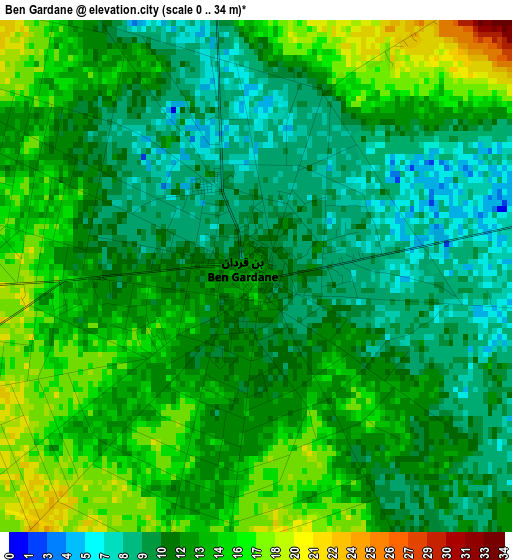 Ben Gardane elevation map