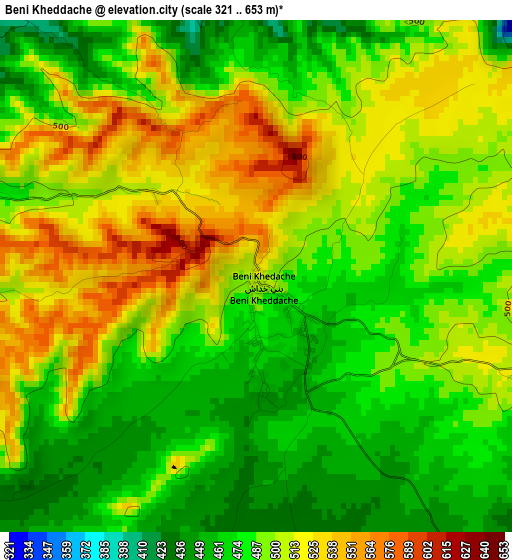 Beni Kheddache elevation map