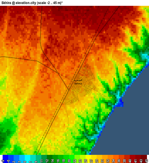 Skhira elevation map