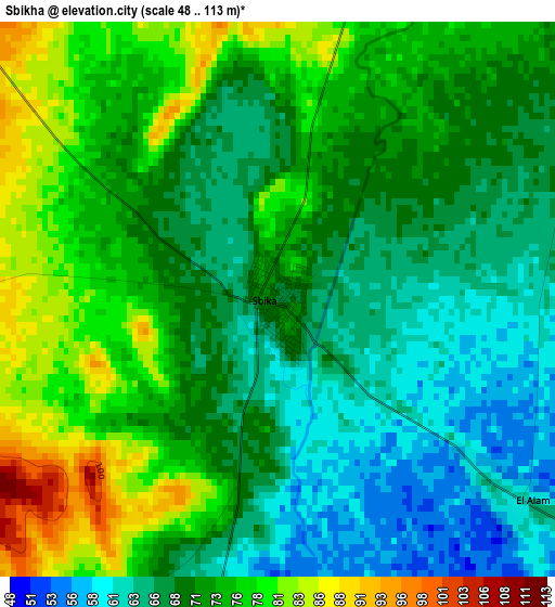 Sbikha elevation map