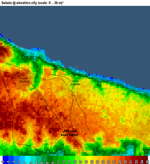 Seïada elevation map