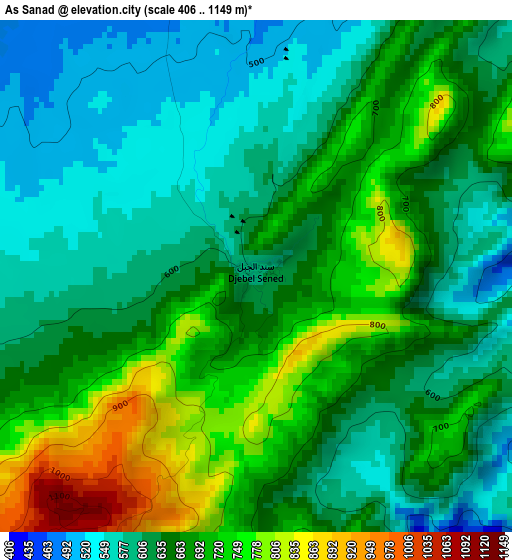 As Sanad elevation map