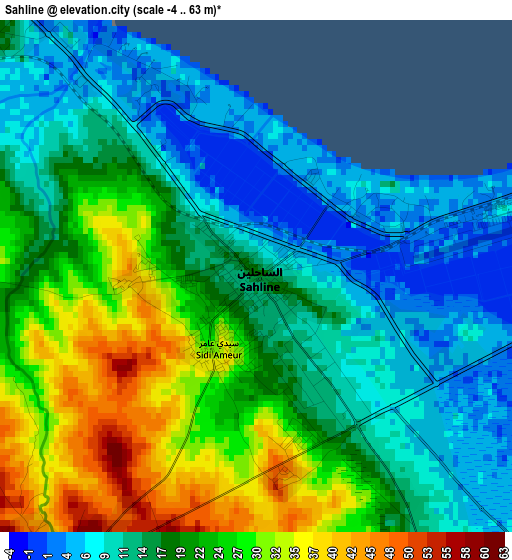 Sahline elevation map