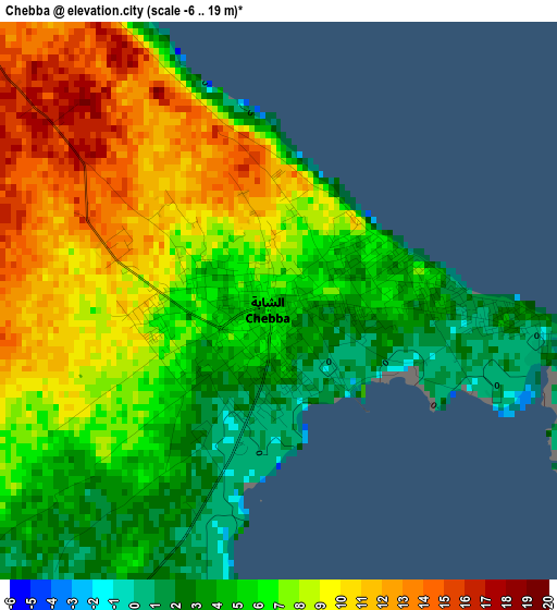 Chebba elevation map