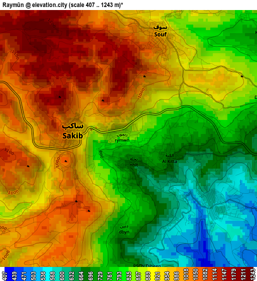 Raymūn elevation map