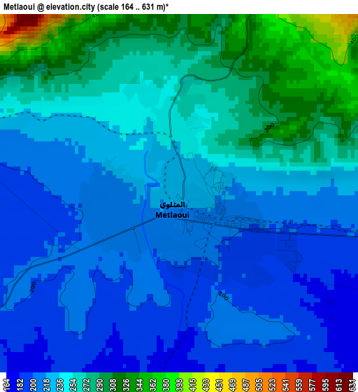 Metlaoui elevation map