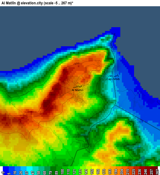 Al Matlīn elevation map