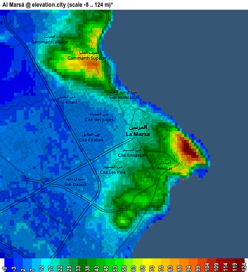 Al Marsá elevation map