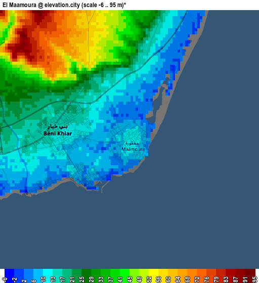 El Maamoura elevation map