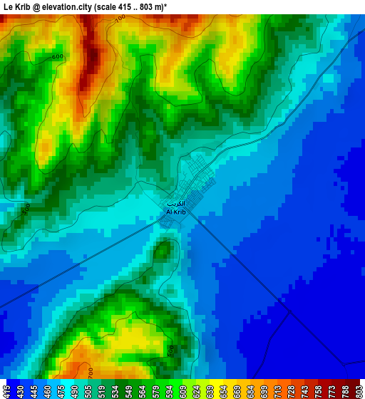 Le Krib elevation map