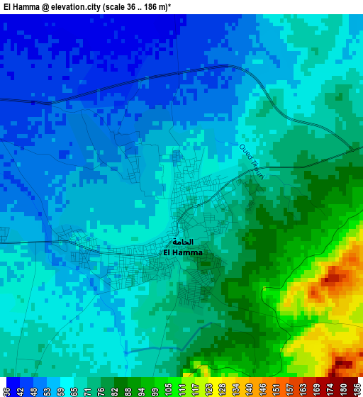 El Hamma elevation map