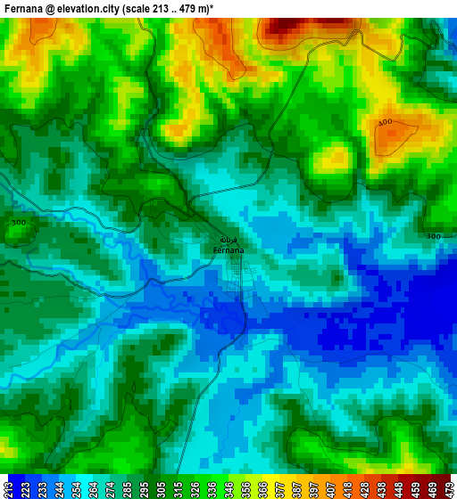 Fernana elevation map