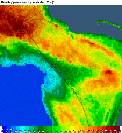 Bekalta elevation map