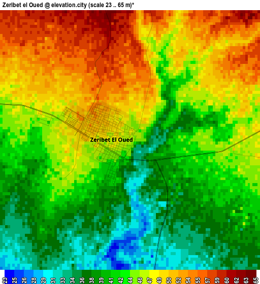 Zeribet el Oued elevation map