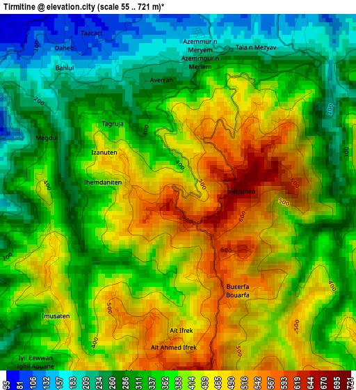 Tirmitine elevation map