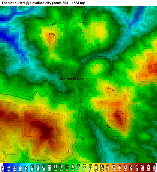 Theniet el Had elevation map