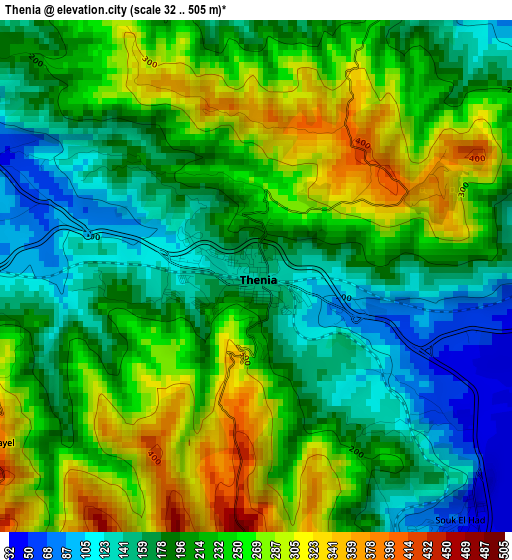 Thenia elevation map