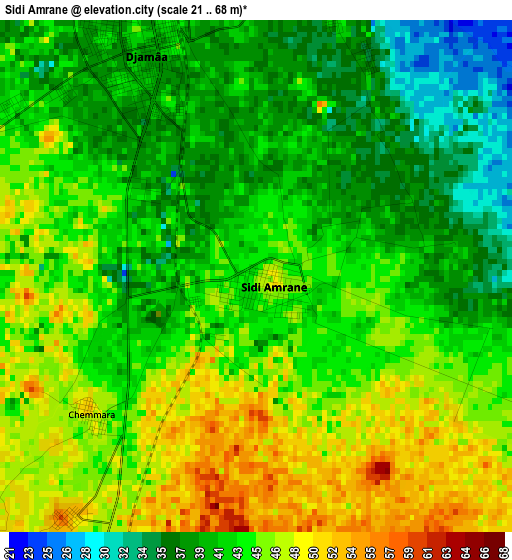 Sidi Amrane elevation map