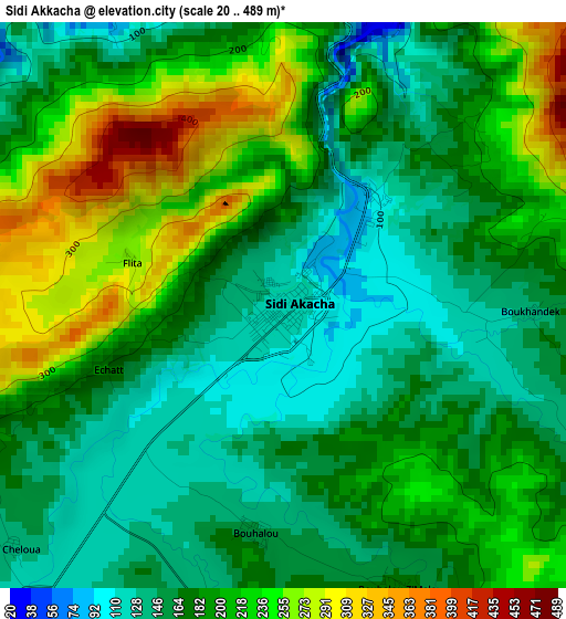 Sidi Akkacha elevation map