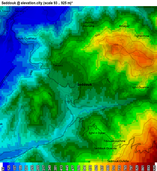 Seddouk elevation map