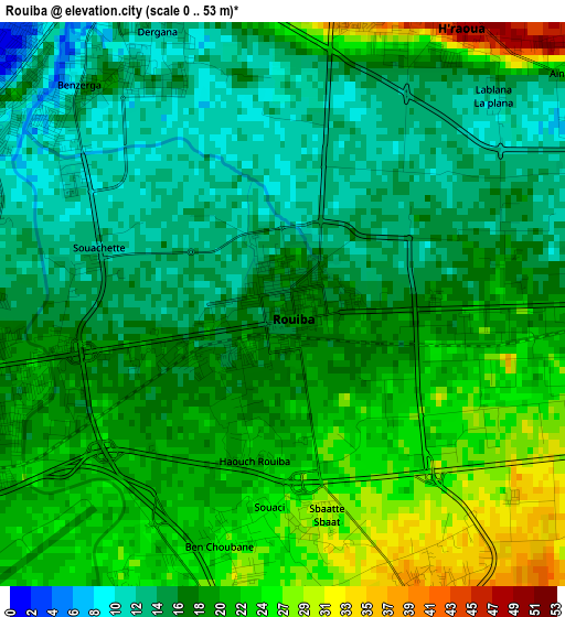 Rouiba elevation map