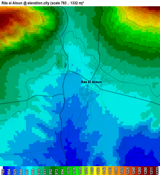 Râs el Aïoun elevation map