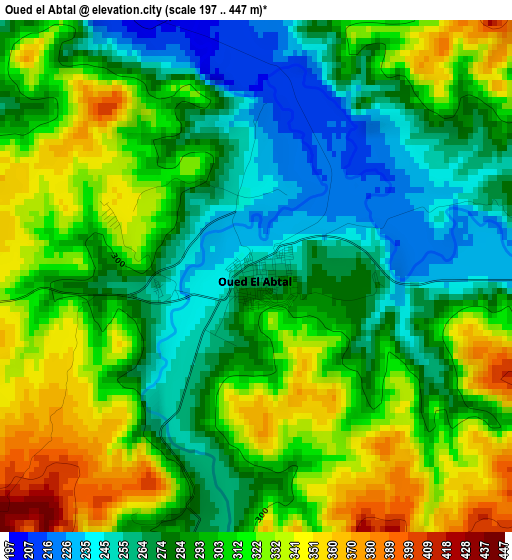 Oued el Abtal elevation map