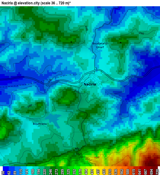 Naciria elevation map