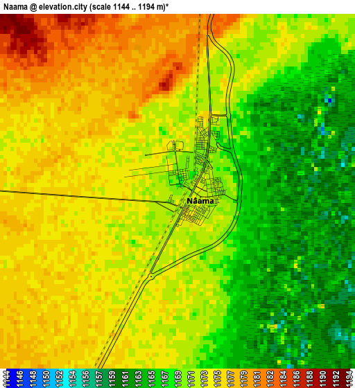 Naama elevation map