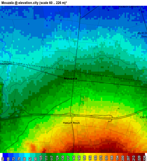 Mouzaïa elevation map