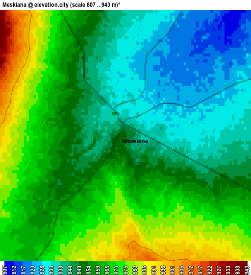 Meskiana elevation map