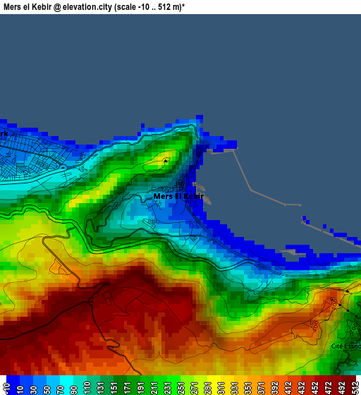 Mers el Kebir elevation map