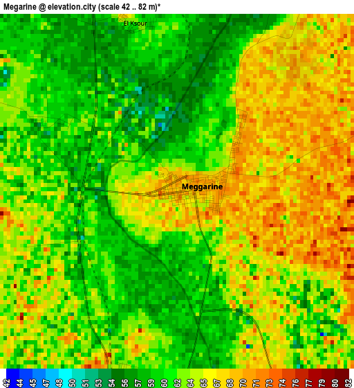 Megarine elevation map