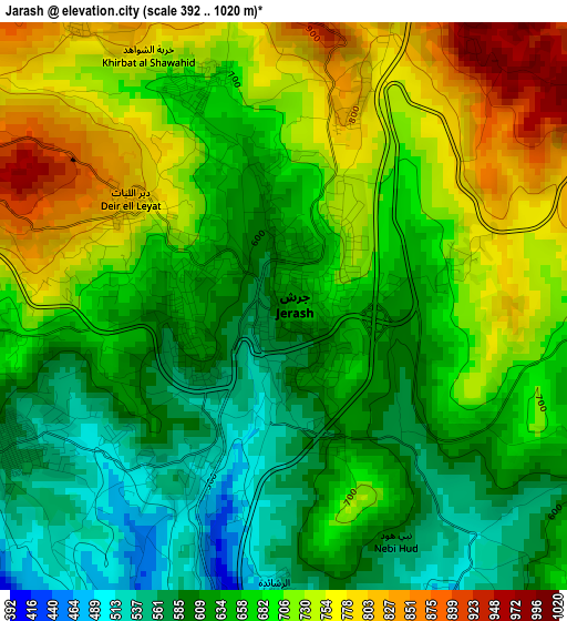 Jarash elevation map