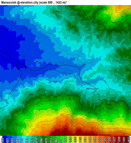 Mansourah elevation map