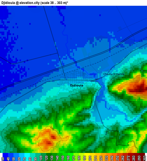 Djidiouia elevation map