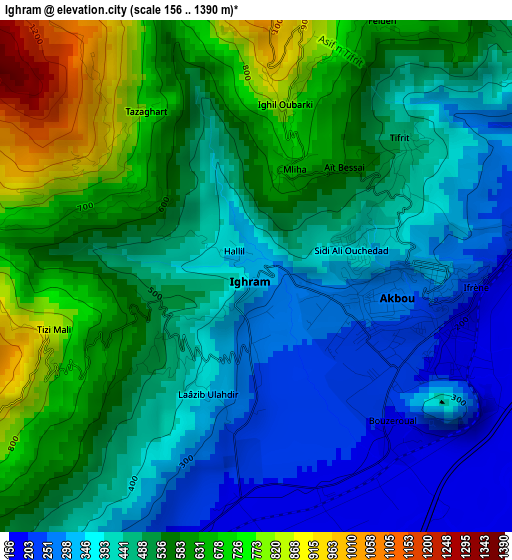 Ighram elevation map